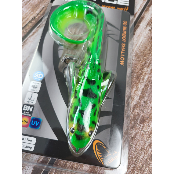 Силикон Savage Gear 3D Burbot Shallow SS 250mm 70.0g Firetiger (поштучно), Длина силикона: 250mm, Расцветка силикона: Firetiger, фото , изображение 4