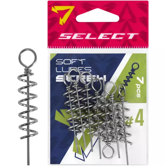 Штопор для силікону Select Soft Lures Screw #4 45mm (7 шт / уп), Размер: 45мм, фото 