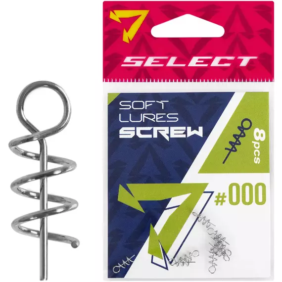 Штопор для силікону Select Soft Lures Screw #000 9mm (8 шт / уп), Размер: 9мм, фото 