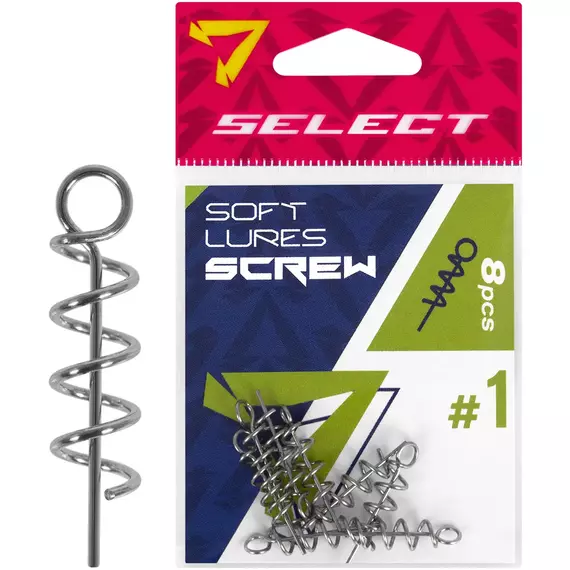 Штопор для силікону Select Soft Lures Screw #1 23mm (8 шт / уп), Размер: 23мм, фото 