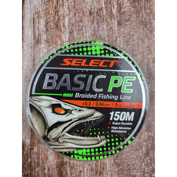 Шнур рыболовный Select Basic PE 150m, 0.04mm, 5Lb/2.5kg, цвет: салатовый, Диаметр: 0.04mm, Размотка: 150m, Выберите цвет: салатовий, фото , изображение 9