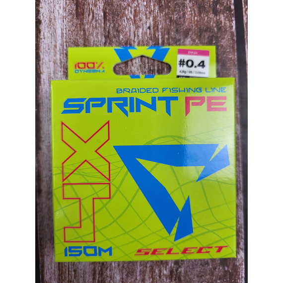 Шнур Select Sprint PE 4X Pink 150m #0.4/0.08mm 9lb/4.2kg, Диаметр: 0.08mm, Размотка: 150m, Выберите цвет: Рожевий, фото , изображение 3
