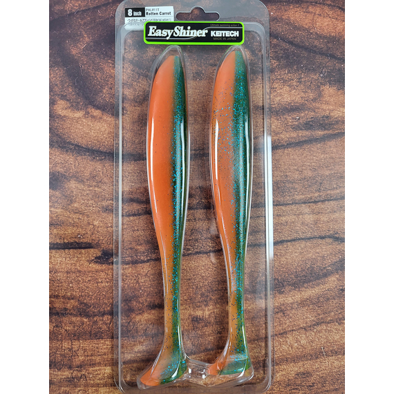 Силикон Keitech Easy Shiner 8" (2 шт/уп), цвет: pal#11 rotten carrot, Длина силикона: 8" (20.3 см), Расцветка силикона: PAL#11 Rotten Carrot, фото , изображение 3