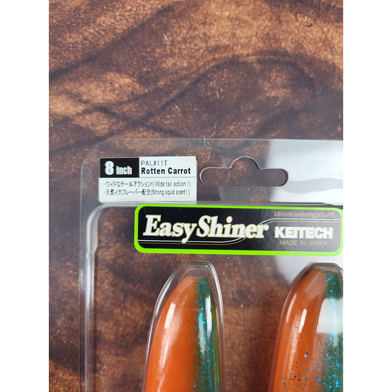 Силикон Keitech Easy Shiner 8" (2 шт/уп), цвет: pal#11 rotten carrot, Длина силикона: 8" (20.3 см), Расцветка силикона: PAL#11 Rotten Carrot, фото , изображение 4
