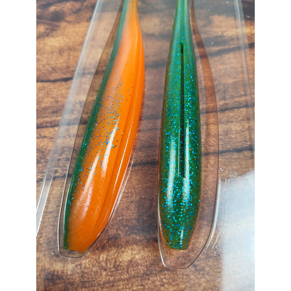 Силикон Keitech Easy Shiner 8" (2 шт/уп), цвет: pal#11 rotten carrot, Длина силикона: 8" (20.3 см), Расцветка силикона: PAL#11 Rotten Carrot, фото , изображение 6