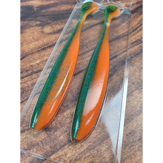 Силикон Keitech Easy Shiner 8" (2 шт/уп), цвет: pal#11 rotten carrot, Длина силикона: 8" (20.3 см), Расцветка силикона: PAL#11 Rotten Carrot, фото , изображение 9