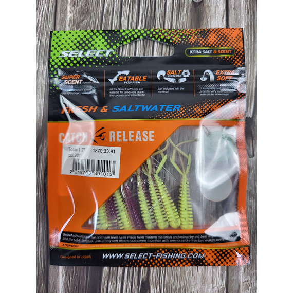 Силікон Select Toxic 1.7" col.201 (8 шт/упак), Довжина силікону: 1.7" (4.2 см), Колір силікону: 201, фото , изображение 5