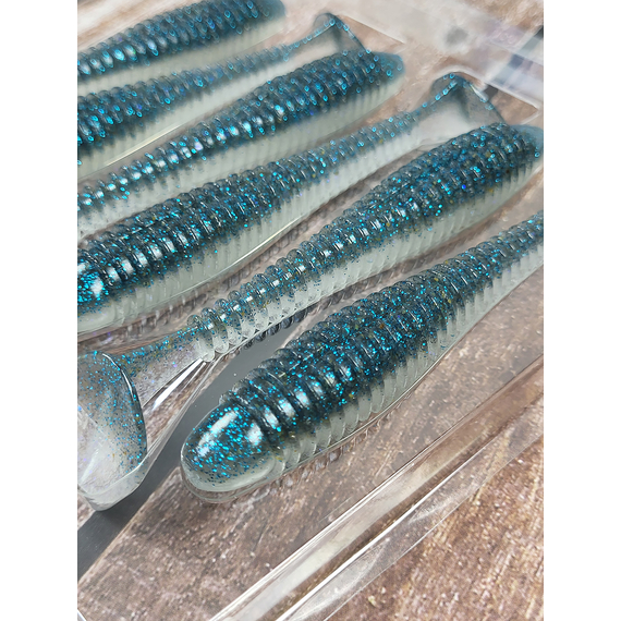 Силікон Keitech Swing Impact FAT 4.3" (6 шт/уп),, колір: ea#22 electric silver shi, Довжина силікону: 4.3" (10.9 см), Колір силікону: EA#22 Electric Silver Shi, фото , изображение 9