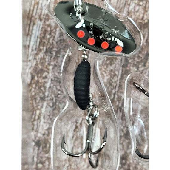 Мормышка Savage Gear Grub Spinners #0 2.2g Black Red Black, Вес: 2.2g, Цвет блесны: Black Red Black, фото , изображение 8