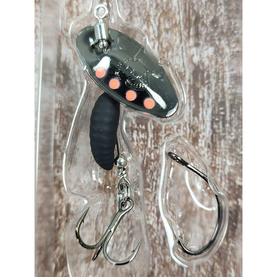 Мормышка Savage Gear Grub Spinners #1 3.8g Black Red Black, Вес: 3.8g, Цвет блесны: Black Red Black, фото , изображение 4