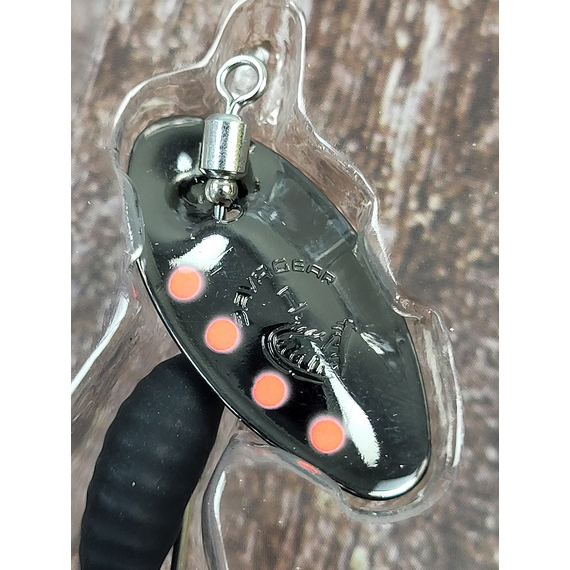Мормышка Savage Gear Grub Spinners #1 3.8g Black Red Black, Вес: 3.8g, Цвет блесны: Black Red Black, фото , изображение 5