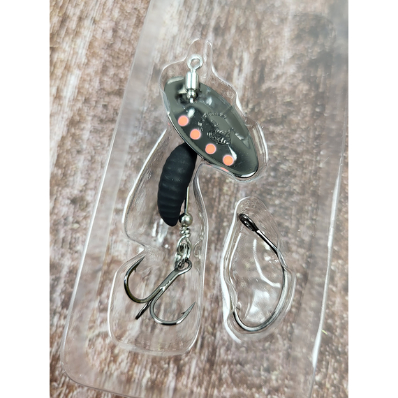 Мормышка Savage Gear Grub Spinners #1 3.8g Black Red Black, Вес: 3.8g, Цвет блесны: Black Red Black, фото , изображение 6