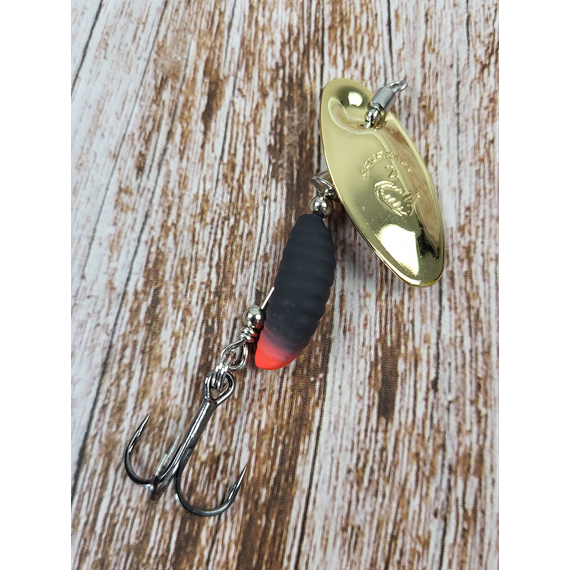 Мормышка Savage Gear Grub Spinners #2 5.8g Gold Black, Вес: 5.8g, Цвет блесны: Gold Black, фото , изображение 6