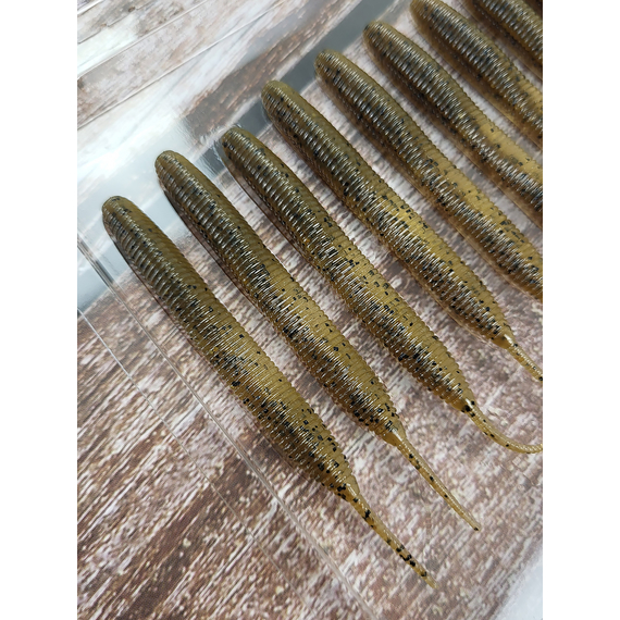 Силікон Keitech Sexy Impact 2.8" 12, колір:101 green pumpkin pp., Довжина силікону: 2.8" (7.1 см), Колір силікону: 101 Green Pumpkin PP, фото , изображение 8