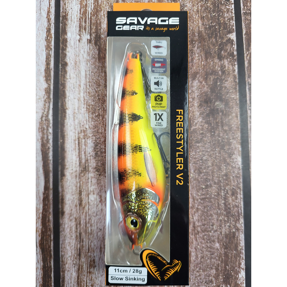 Воблер Savage Gear Freestyler V2 SS 110mm 28.0g Golden Ambulance, Размер/Вес: 110мм/28г, Цвет воблера: Golden Ambulance, фото , изображение 2