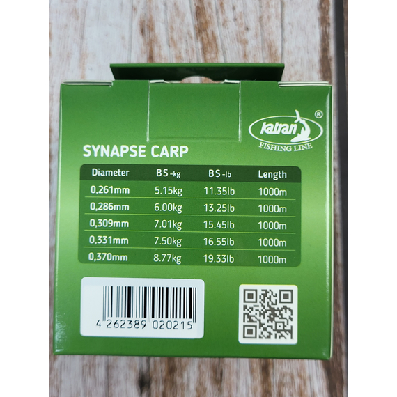 Жилка Katran Synapse Carp 1000м (olive green) 0.309mm 15.3lb/7.12kg, Диаметр: 0.31, Размотка: 1000m, фото , изображение 4