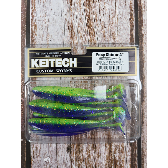 Силикон Keitech Easy Shiner 4" (7 шт/уп), цвет: ea#17 midnight chart back, Длина силикона: 4" (10.2 см), Расцветка силикона: EA#17 Midnight Chart Back, фото , изображение 3