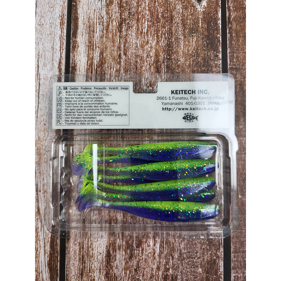 Силикон Keitech Easy Shiner 4" (7 шт/уп), цвет: ea#17 midnight chart back, Длина силикона: 4" (10.2 см), Расцветка силикона: EA#17 Midnight Chart Back, фото , изображение 4
