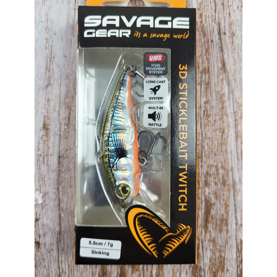 Воблер Savage Gear 3D Sticklebait Twitch S 55mm 7.0g Olive Smolt, Размер/Вес: 55мм/7г, Цвет воблера: Olive Smolt, фото , изображение 2