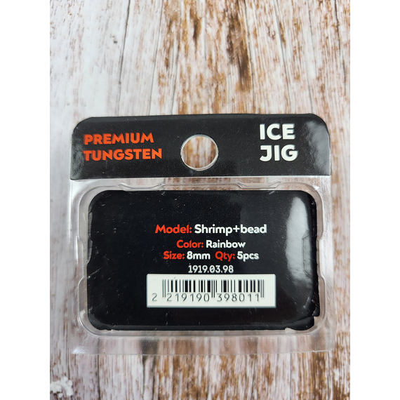 Мормышка вольфрамовая Viking Fishing Shrimp+bead 0.64g 8mm Rainbow (5шт), Размер/Вес: 8мм/0.64г, Цвет мормышки: Rainbow, фото , изображение 4