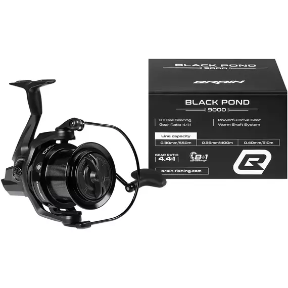 Коропова котушка Brain Black Pond Carp 9000/ 8+1 пыдшип/ 4.4:1, Размер шпули: 9000, фото , изображение 5