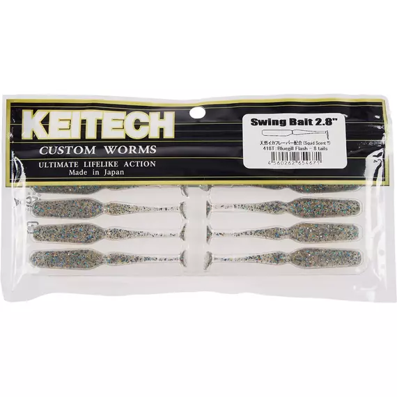 Силікон Keitech Swing Bait 2.8" #418 Bluegill Flash (8 шт/уп), Довжина силікону: 2.8" (7.1 см), Колір силікону: #418 Bluegill Flash, фото , изображение 2