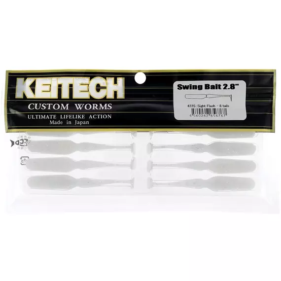 Силікон Keitech Swing Bait 2.8" #422 Sight Flash (8 шт/уп), Довжина силікону: 2.8" (7.1 см), Колір силікону: #422 Sight Flash, фото , изображение 2