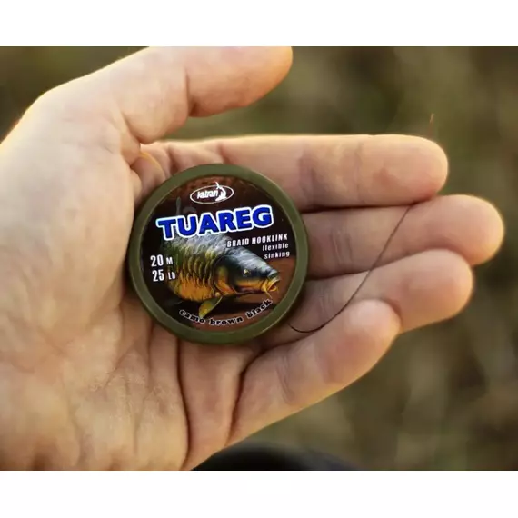 Повідцевий матеріал Katran Braided Hook Links Tuareg 20m 25lb Camo Brown Black, фото , изображение 5