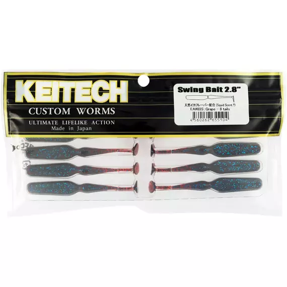 Силікон Keitech Swing Bait 2.8" EA#03 Grape (8 шт/уп), Довжина силікону: 2.8" (7.1 см), Колір силікону: EA#03 Grape, фото , изображение 2
