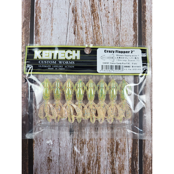 Силікон Keitech Crazy Flapper 2" EA#16 cotton candy blue f (8 шт/уп), Длина силикона: 2" (5.1 см), Расцветка силикона: ea#16 cotton candy blue f, фото , изображение 10