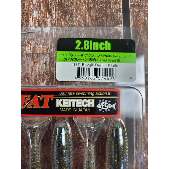 Силикон Keitech Swing Impact FAT 2.8" (8 шт/упак) цвет: 418 bluegill flash, Длина силикона: 2.8" (7.1 см), Расцветка силикона: 418 Bluegill Flash, фото , изображение 5