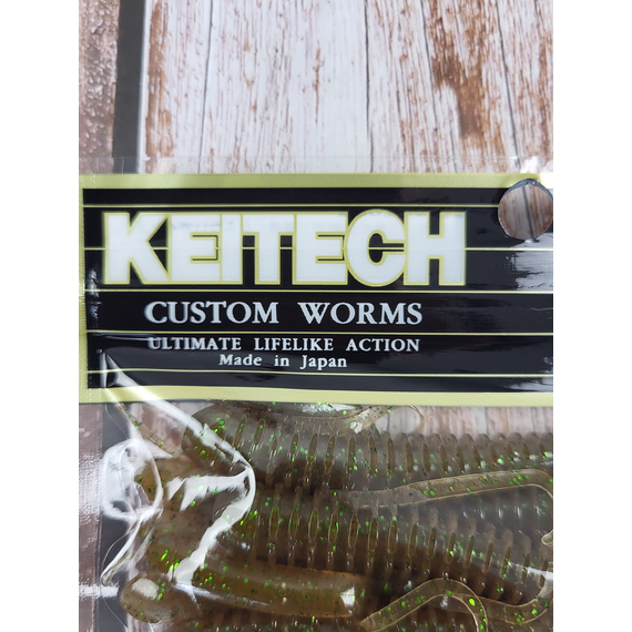 Силикон Keitech Hog Impact 4" (8 шт/упак), цвет:309 sahara olive flk., Длина силикона: 4" (10.2 см), Расцветка силикона: 309 Sahara Olive Flk, фото , изображение 5