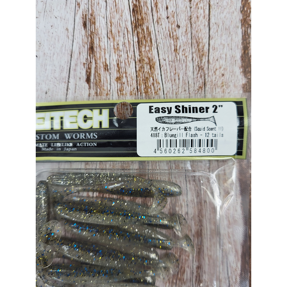 Силикон Keitech Easy Shiner 2" (12 шт/упак) ц:418 bluegill flash, Длина силикона: 2" (5.1 см), Расцветка силикона: 418 Bluegill Flash, фото , изображение 4