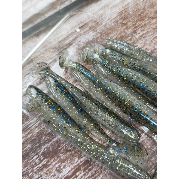 Силикон Keitech Easy Shiner 2" (12 шт/упак) ц:418 bluegill flash, Длина силикона: 2" (5.1 см), Расцветка силикона: 418 Bluegill Flash, фото , изображение 6