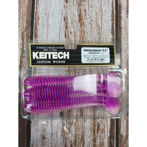Силикон Keitech Swing Impact 4.5" (6 шт/упак), цвет: pal#14 glamorous pink, Длина силикона: 4.5" (11.4 см), Расцветка силикона: PAL#14 Glamorous Pink, фото , изображение 3