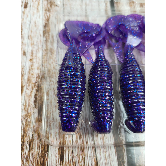 Силикон Keitech Flapper Grub 4" (7 шт/упак), цвет:ea#04 violet, Длина силикона: 4" (10.2 см), Расцветка силикона: EA#04 Violet, фото , изображение 7