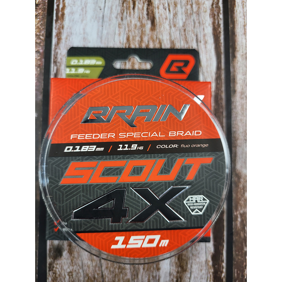 Фідерний шнур Brain Scout 4X (2026) 150m 0.183mm 11.9kg (колір: камуфляж), Діаметр: 0.183mm, Розмотування: 150m, Колір: Camo, фото , изображение 5
