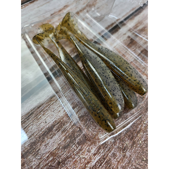 Силікон Keitech Easy Shiner 4.5" #414 Green Pumpkin PP.Shad (6 шт / уп) к:green pumpkin pp shad, Длина силикона: 4.5" (11.4 см), Расцветка силикона: #414 Green Pumpkin PP.Shad, фото , изображение 12