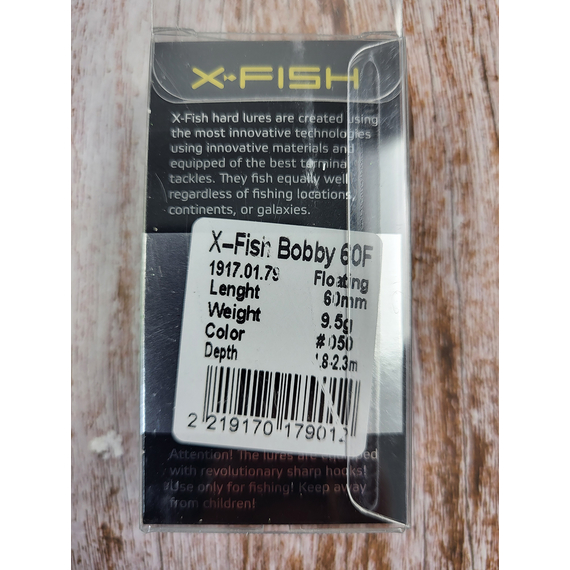 Воблер X-Fish Bobby 60F 60мм 9.5g #050 (1.8-2.3m), Размер/Вес: 60mm/9.5g, Цвет воблера: 050, фото , изображение 4