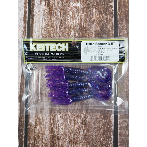 Силикон Keitech Little Spider 3.5" (5 шт/упак), цвет:ea#04 violet, Длина силикона: 3.5" (8.9 см), Расцветка силикона: EA#04 Violet, фото , изображение 2