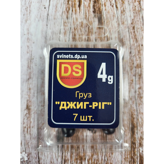 Грузило DS Джиг-ріг з вертлюгом чорний 4г (7шт/уп), Вага: 4г, фото , изображение 2