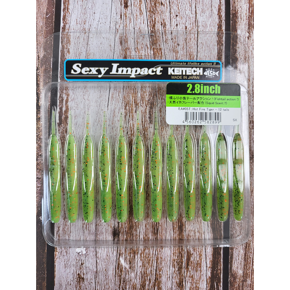 Силікон Keitech Sexy Impact 2.8" 12, колір:ea#05 hot fire tiger, Довжина силікону: 2.8" (7.1 см), Колір силікону: EA#05 Hot Fire Tiger, фото , изображение 3