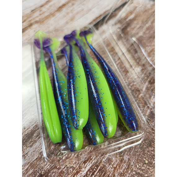 Силикон Keitech Easy Shiner 3.5" ц:pal#06 violet lime berry, Длина силикона: 3.5" (8.9 см), Расцветка силикона: PAL#06 Violet Lime Berry, фото , изображение 7