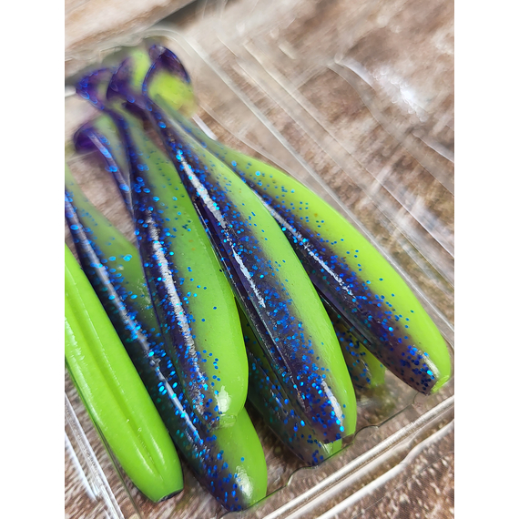 Силикон Keitech Easy Shiner 3.5" ц:pal#06 violet lime berry, Длина силикона: 3.5" (8.9 см), Расцветка силикона: PAL#06 Violet Lime Berry, фото , изображение 8
