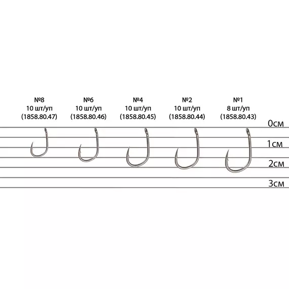 Гачок Brain Sting Classic Wide Gape #2 (10 шт / уп), Номер крючка, №: 2, фото , изображение 3