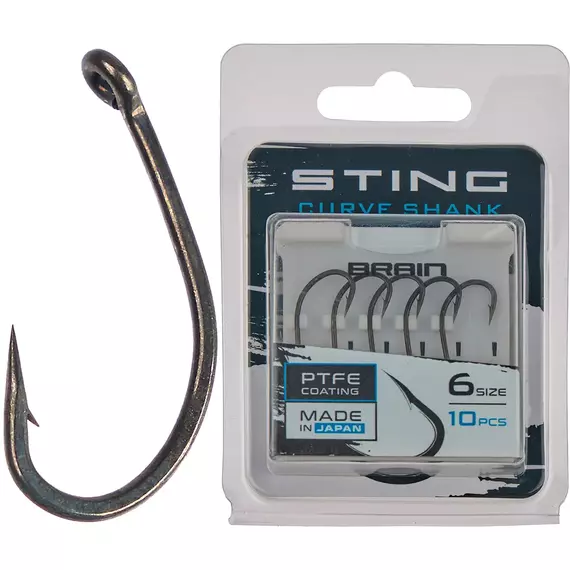 Гачок Brain Sting Curve Shank #4 (10 шт / уп), Номер крючка, №: 4, фото 