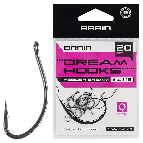 Гачок Brain Dream Hooks Feeder Bream #12 (20шт/уп), Номер крючка, №: 12, фото 