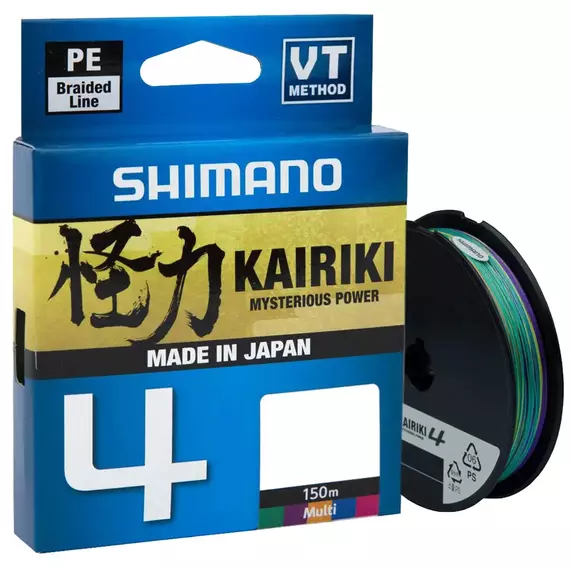 Шнур Shimano Kairiki 4 PE 150m (Multi Color) 0.23mm 18.6kg, фото 