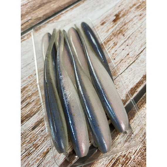 Силікон Keitech Shad Impact 4" (8 шт/упак), колір:420 pro blue red pearl, Довжина силікону: 4" (10.2 см), Колір силікону: 420 Pro Blue Red Pearl, фото , изображение 7