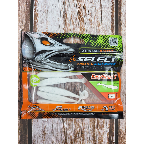Силікон Select Easy Shad 3" #557 — їстівний віброхвіст для судака, щуки та великого окуня (5 шт/упак), Довжина силікону: 3" (7.62 см), Колір силікону: 557, фото , изображение 11